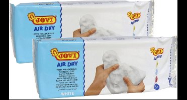 Kinder speelgoed klei - 2x - 1 kilo - kleur wit - Boetseer/boetseren klei - knutselen