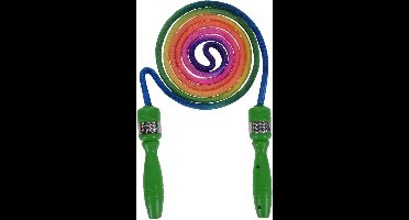 Springtouw regenboogprint groen handvat 210 cm - Buitenspeelgoed - Springtouwen