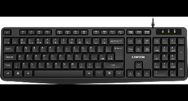 Canyon KB-1 Serie - Bedraad Toetsenbord - Zwart - Klassieke Indeling - Spill-resistant