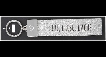 Depesche sleutelhanger vilt zilver met gravure en spreuk Live Love Laugh.