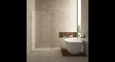 Inloopdouche Wiesbaden Less 120x200cm met geborsteld brons en 8mm helder glas