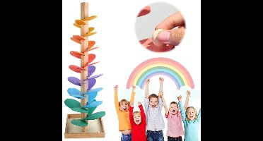 Houten kleurrijke regenboog muziekboom met geluid, speelgoed voor de ontwikkeling van fijne motoriek, Montessori educatief knikkerboom speelgoed, educatief speelgoed voor kinderen - interactief speelgoed voor kinderen vanaf 3 jaar