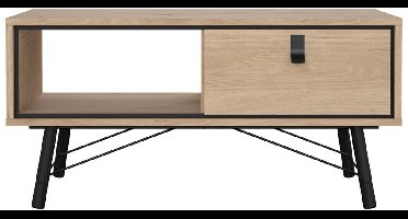 Giga Living Salontafel Ry - Met Lades - Zwart/Naturel - 100x50x50cm