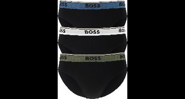 HUGO BOSS Power briefs (3-pack) - heren slips - zwart met gekleurde tailleband