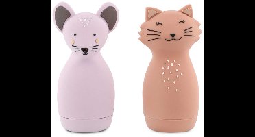Trixie | Badspeelgoed sproeiende dieren - Mrs. Cat & Mrs. Mouse - Badspeelgoed - 0m+ - Gemakkelijk vast te pakken