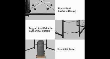 Gaming Bureau - Gaming Desk - Gaming Tafel - Computertafel - Computer bureau - L-Vormig - 190x120x75cm – Zwart Hoekbureau – Groot Computerbureau voor Thuiswerk, Gaming en Studie