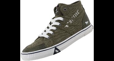 Mustang heren hoge Canvas sneaker kaki