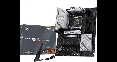 MSI MAG X870E GAMING MAX WIFI - ATX - AM5 - AMD X870E - DDR5 - 7.1-kanaals audio - 5G LAN + Wi-Fi 7 - PCIe 5.0 M.2, USB4 - Zwar