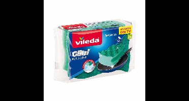Vileda - Pur Active - Zachte Spons - Bescherming Tegen Krassen - Polyurethaan - 2 Stuks