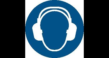 Tarifold gebodsbord uit PP, gehoorbescherming verplicht, diameter 20 cm