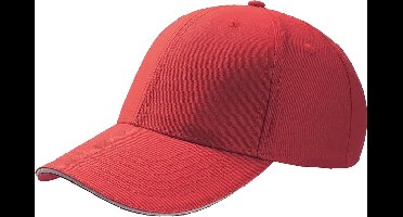Atlantis Sport Sandwich 6 Panel Baseball Cap (Pakket van 2) (Rood)