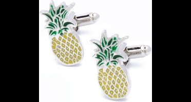 Manchetknopen - Ananas Oranje en Groen