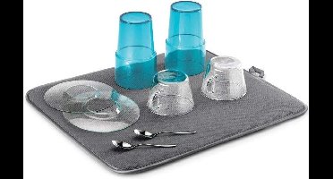 Metaltex - Softex - Afdruipmat voor glazen - Droogmat - 45x40 cm - Grijs