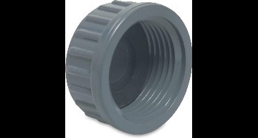 Mega Eindkap PVC-U 1 1/4" binnendraad 10bar grijs type vlak