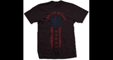 Marvel Captain Marvel Heren Tshirt -2XL- Star Stripe Zwart