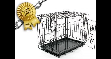 Duvo+ Draadkooi topline 2 deuren plastic schuif Zwart 92x57x64cm