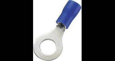 TRU COMPONENTS 746568 Ringkabelschoen Dwarsdoorsnede (max.): 2.50 mm² Schachtdiameter: 6.4 mm Deels geïsoleerd Blauw 10