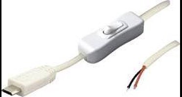 USB-kabel met schakelaar Stekker, recht 2-polig bezet TC-2509037 TRU COMPONENTS 1 stuk(s)
