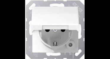 Jung AS1520KIKLWW Wandcontactdoos met randaarde Inzetstuk 1-voudig Alpine-wit 1 stuk(s)