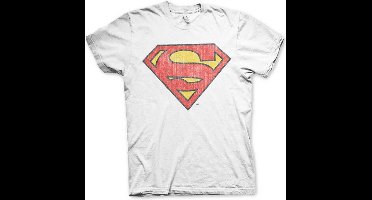 DC Comics Superman Heren Tshirt -S- Washed Shield Wit