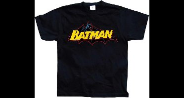 DC Comics Batman Heren Tshirt -L- Retro Logo Zwart