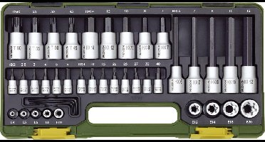 Proxxon 23290 Dopsleutel-bitinzetset 1/2, 1/4 42-delig