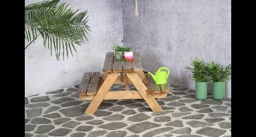 SenS-Line - Kindertafel Naturel - Picknicktafel Voor buiten - FSC 100 % Grenenhout - L 90 x B 90 x H 55 cm