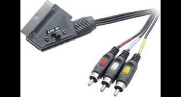 SpeaKa Professional SCART / Composite cinch TV, receiver Aansluitkabel [1x SCART-stekker - 3x Cinch-stekker] 2.00 m Zwa