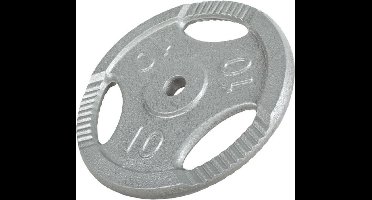 Gorilla Sports Gewicht - Halterschijf - 10 kg - Gripper Gietijzer - 30 mm