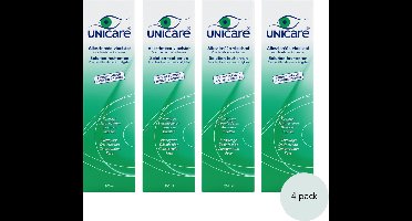 Unicare - Alles-in-één - 4 x 200ml - Lenzenvloeistof voor Harde contactlenzen - Premium Oogverzorging uit Nederland - incl. 4 lenzendoosje