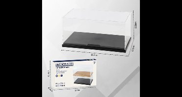 VAEM Display Vitrine Box -Showcase Box - 26,8cm x 15,6cm x 12,8cm kleur zwart Acrylic Stofvrije Displaybox