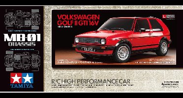Tamiya Modelbouwpakket Auto - 58748 RC Auto - Volkswagen Golf II GTI 16V - MB-01 RC Plastic - 1:10 - Modelbouw