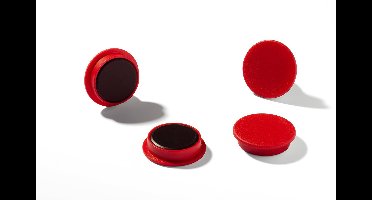 Duurzame magneten (32 mm, 720p) 4 stuks rood, voor prikborden, koelkasten, etc., 470303