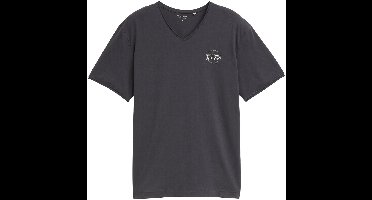 Tom Tailor - T-shirt met V-hals - Maat S - Tarmac Grey