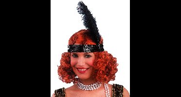 Partychimp - Haarband met veer - Charleston - Zwart