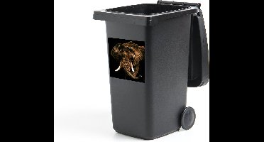 Container sticker Olifant - Bruin - Tanden - 40x40 cm - Kliko sticker