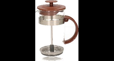 Cafetiere French Press koffiezetter - 350 ml - bamboe - Koffiezetapparaat voor verse koffie - 16 x 9 x 18 cm