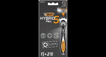 BIC scheermesjes - Hybrid 5 Flex Scheersysteem voor Mannen - Precisietrimmer en 5 beweeglijke Titanium Mesjes - 2 navulmesjes