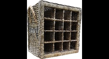 Rotan wijnrek voor 16 (wijn)flessen