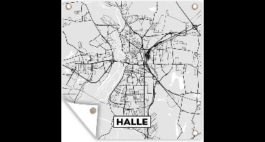 Tuinposters Duitsland - Plattegrond - Kaart - Halle - Stadskaart - 50x50 cm - Tuindoek