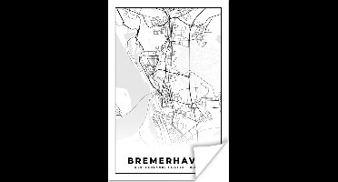Poster Bremerhaven - Plattegrond - Kaart - Stadskaart - 20x30 cm