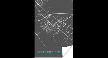 Poster Driebergen-Rijsenburg - Stadskaart - Kaart - Plattgrond - 20x30 cm - Plattegrond