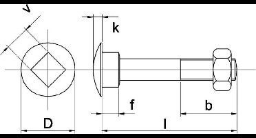 Slotbout Din603/555 4.6 M6X16 Verzinkt - 200 stuks