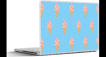 Laptop sticker - 11.6 inch - Softijs - Patronen - Blauw - 30x21cm - Laptopstickers - Laptop skin - Cover