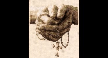 Vervaco - Telpakket kit - Sepia - Handen & paternoster - PN-0021381 - Borduren - Borduurpakket - Borduurpakket volwassenen