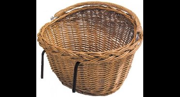 Falkx Rotan fietsmand - op fiets - met hengsel - 42x32x25 cm