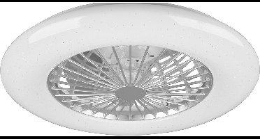 LED Plafondlamp met Ventilator - Plafondventilator - Torna Romina - 39W - Aanpasbare Kleur - Afstandsbediening - RGBW - Dimbaar - Rond - Mat Titaan - Kunststof