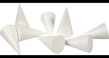 Styropor kegels, h: 11 cm, 50 stuks