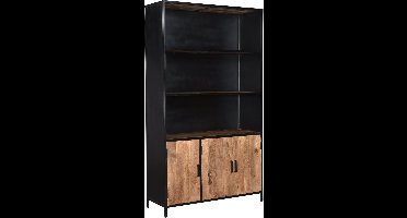Livingfurn - Kabinetkast Sturdy 120cm - Mangohout / Gecoat Staal
