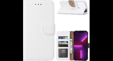 Hoesje Geschikt voor iPhone 14 Plus portemonnee Bookcase – Wit